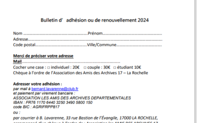 Bulletin d’adhésion 2024