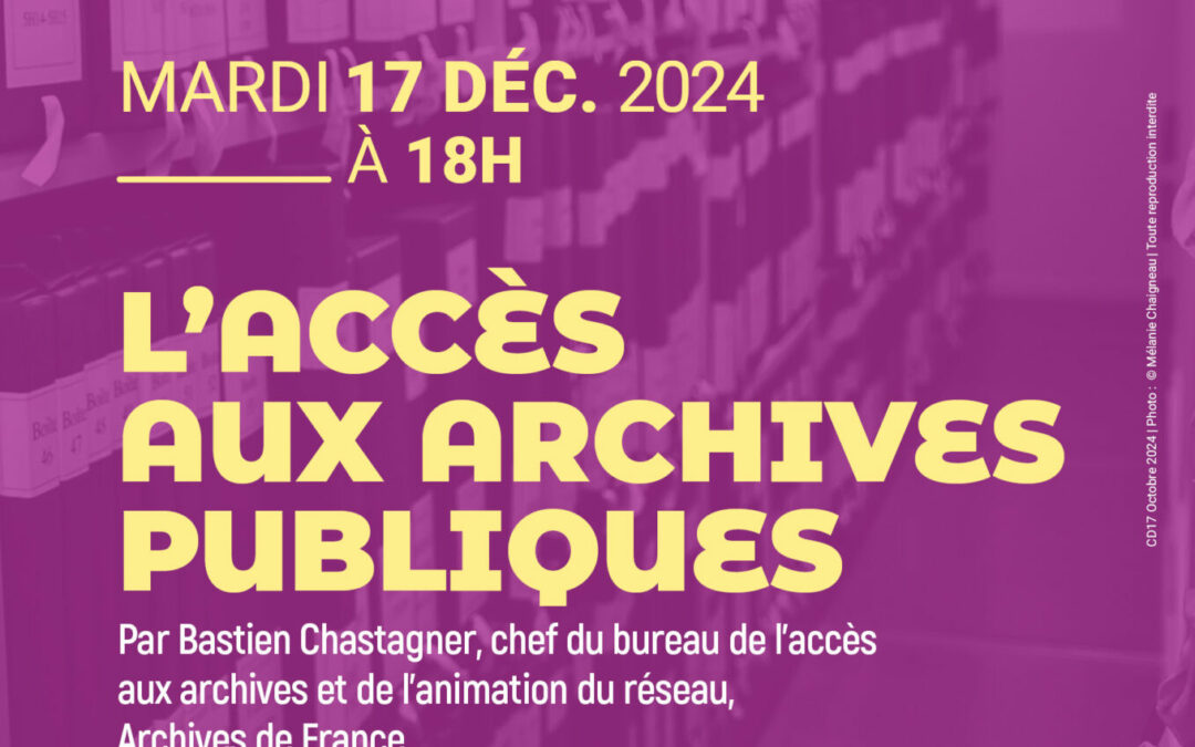 L&rsquo;Accès Aux Archives Publiques