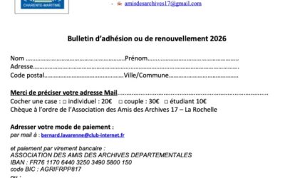 Bulletin d&rsquo;Adhésion 2026