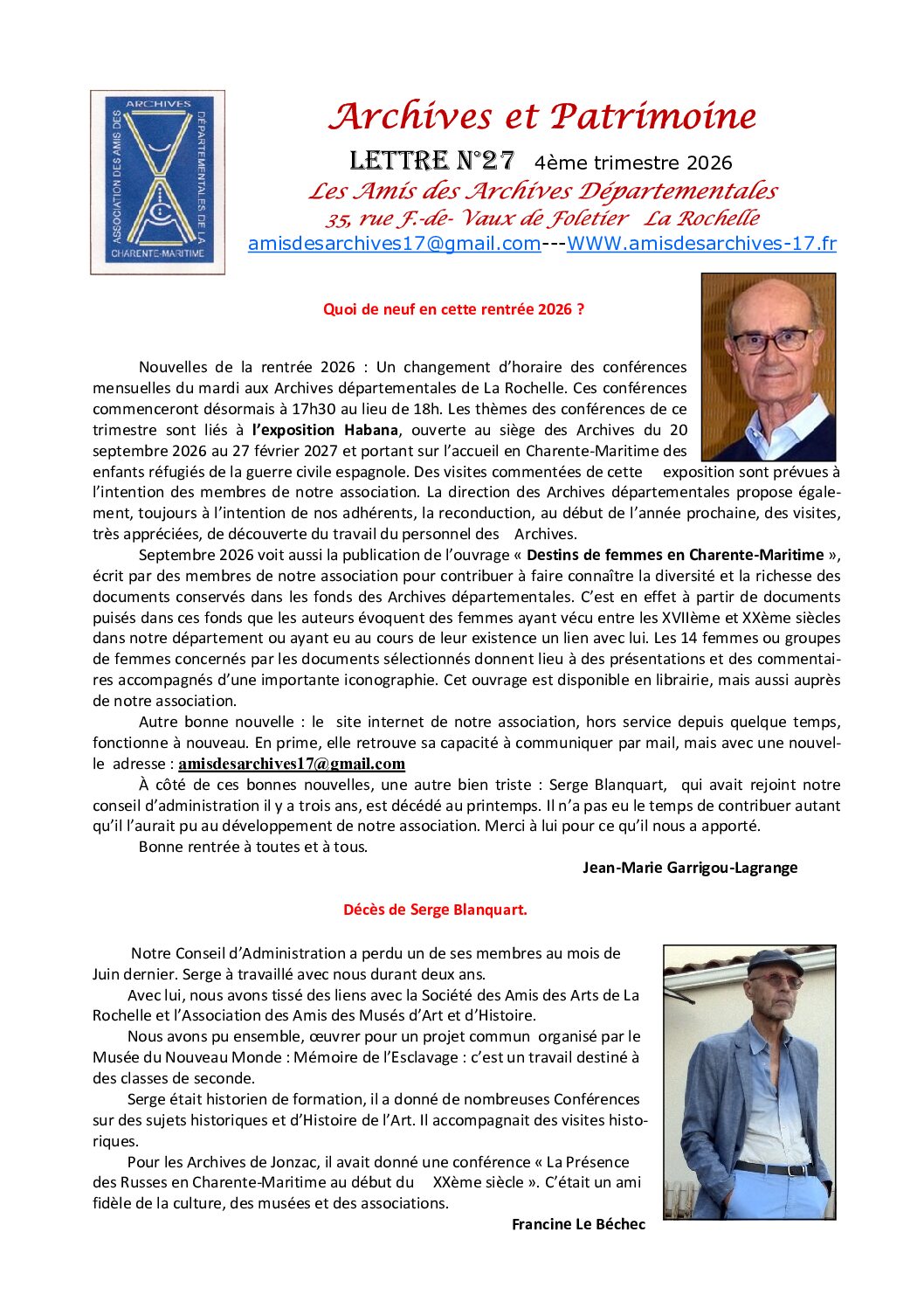 LETTRE N° 27